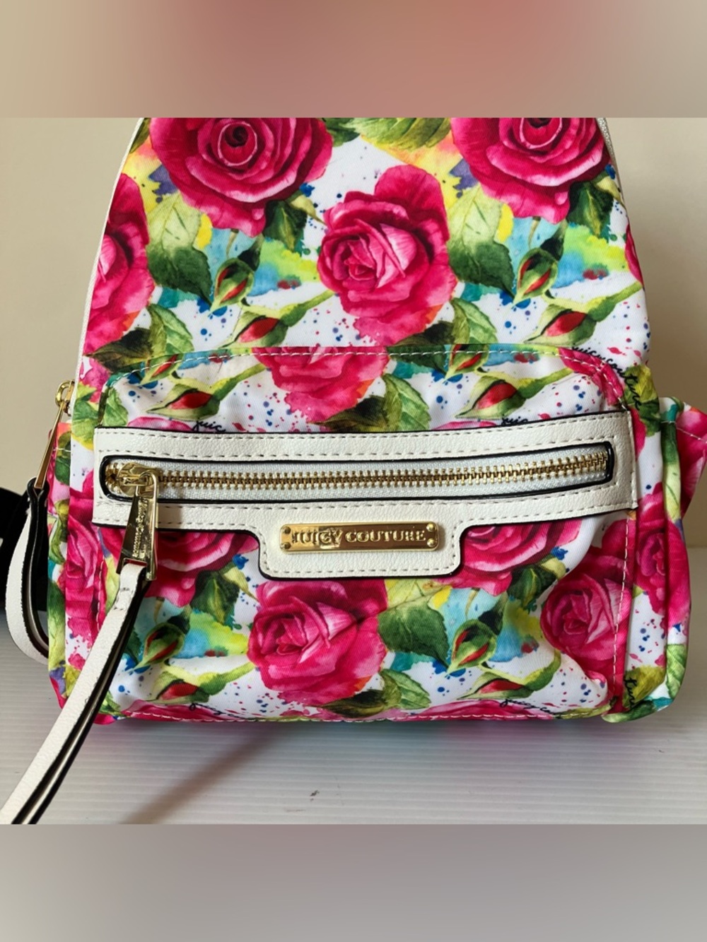 Juicy Couture Rosie White Multi Floral Rose Mini Backpack - Picture 6 of 9